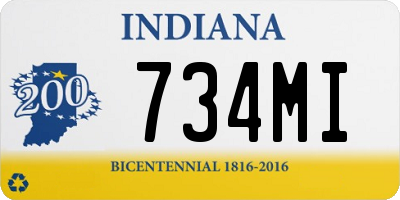 IN license plate 734MI