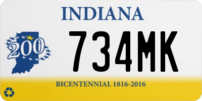 IN license plate 734MK