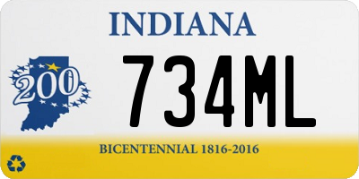 IN license plate 734ML