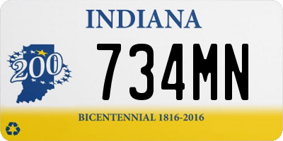 IN license plate 734MN