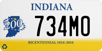 IN license plate 734MO