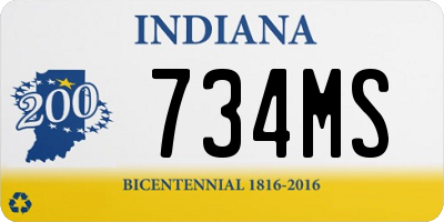 IN license plate 734MS