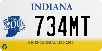IN license plate 734MT
