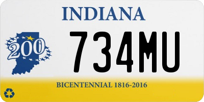 IN license plate 734MU