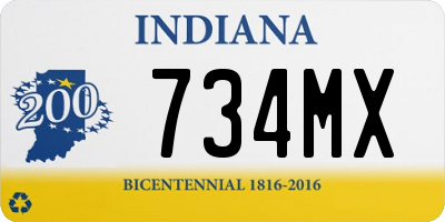 IN license plate 734MX