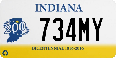 IN license plate 734MY