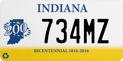 IN license plate 734MZ