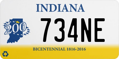 IN license plate 734NE