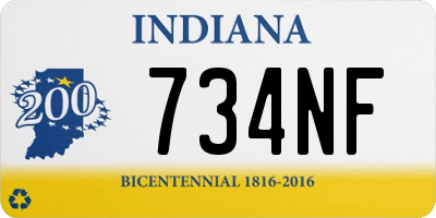 IN license plate 734NF