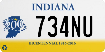 IN license plate 734NU