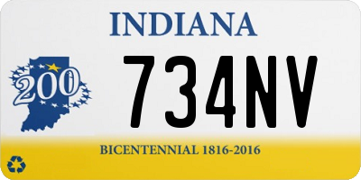 IN license plate 734NV