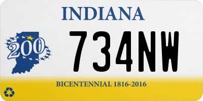 IN license plate 734NW