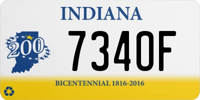 IN license plate 734OF