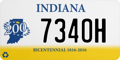 IN license plate 734OH