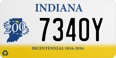 IN license plate 734OY