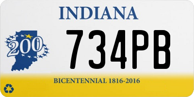 IN license plate 734PB