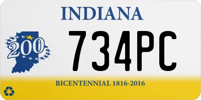 IN license plate 734PC