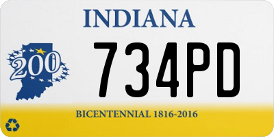 IN license plate 734PD