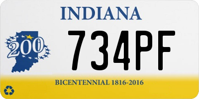 IN license plate 734PF