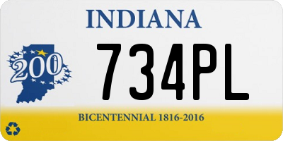 IN license plate 734PL