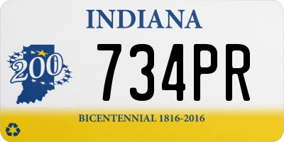 IN license plate 734PR