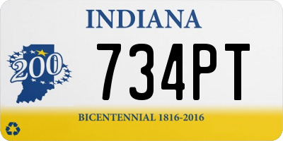 IN license plate 734PT