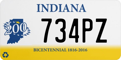 IN license plate 734PZ