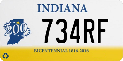 IN license plate 734RF