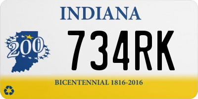 IN license plate 734RK