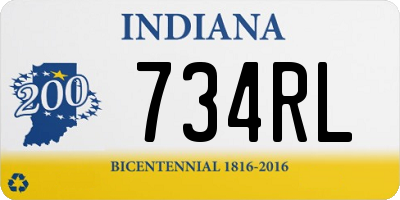 IN license plate 734RL