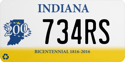 IN license plate 734RS