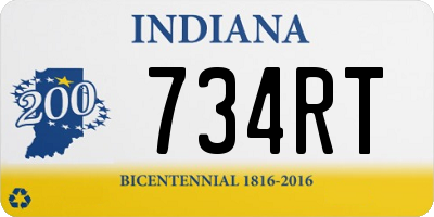 IN license plate 734RT