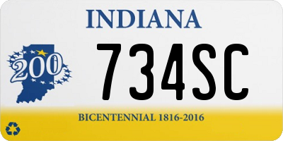 IN license plate 734SC