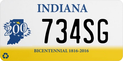 IN license plate 734SG