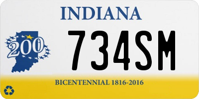 IN license plate 734SM
