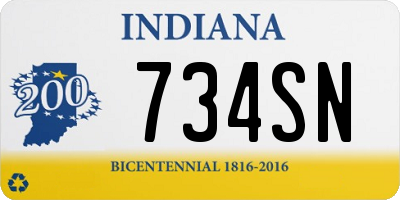 IN license plate 734SN