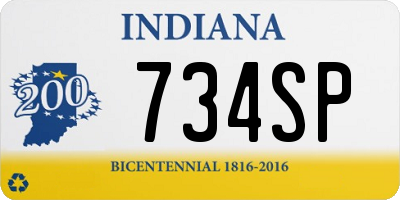 IN license plate 734SP