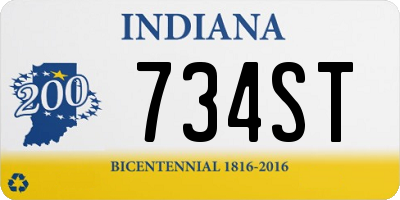 IN license plate 734ST