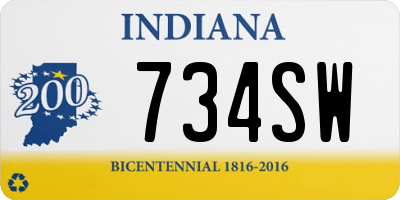 IN license plate 734SW