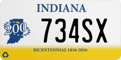 IN license plate 734SX