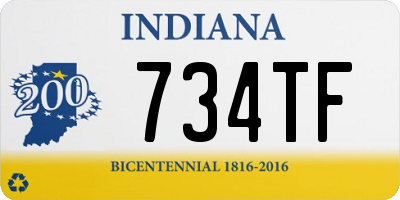 IN license plate 734TF