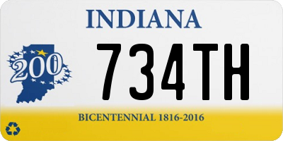 IN license plate 734TH