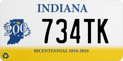 IN license plate 734TK