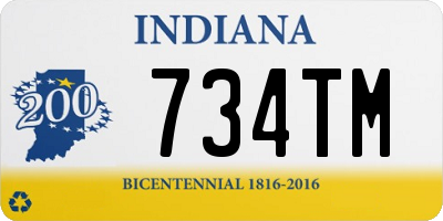 IN license plate 734TM