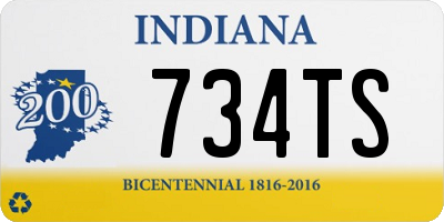 IN license plate 734TS