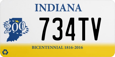 IN license plate 734TV