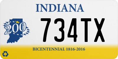 IN license plate 734TX