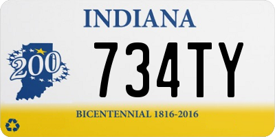 IN license plate 734TY