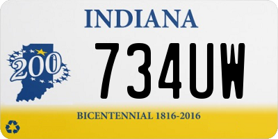 IN license plate 734UW