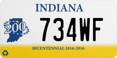 IN license plate 734WF